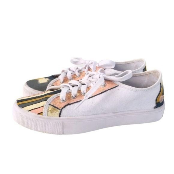 ASOS White Abstract Glitter Fashion Sneakers - Picture 3 of 7